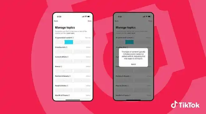 TikTok将开放用户设置，减少短视频信息流中的AI内容