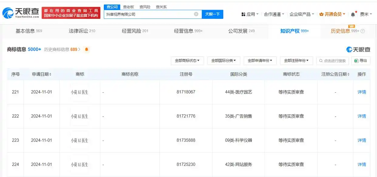 抖音登记小荷AI医生作品著作权 抖音申请注册小荷AI医生商标