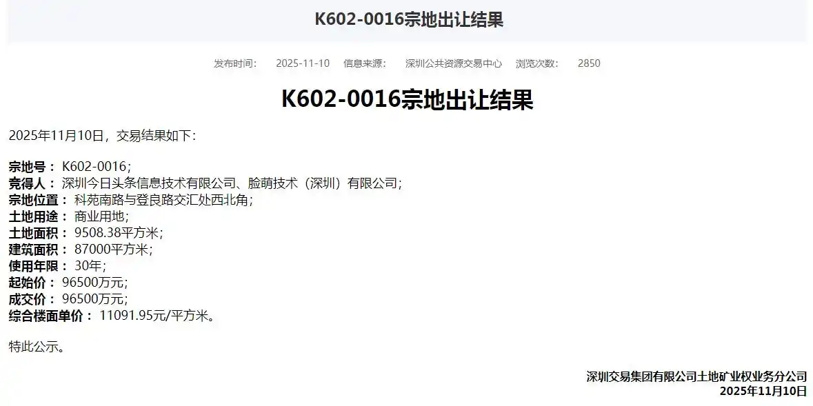 抖音第二总部开工建设，落地深圳