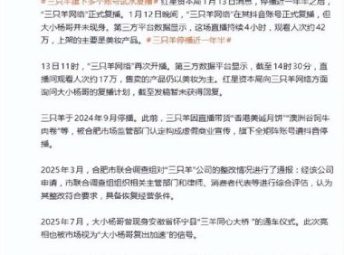三只羊网络抖音账号正式复播