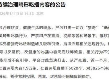 抖音：持续治理畸形吃播内容